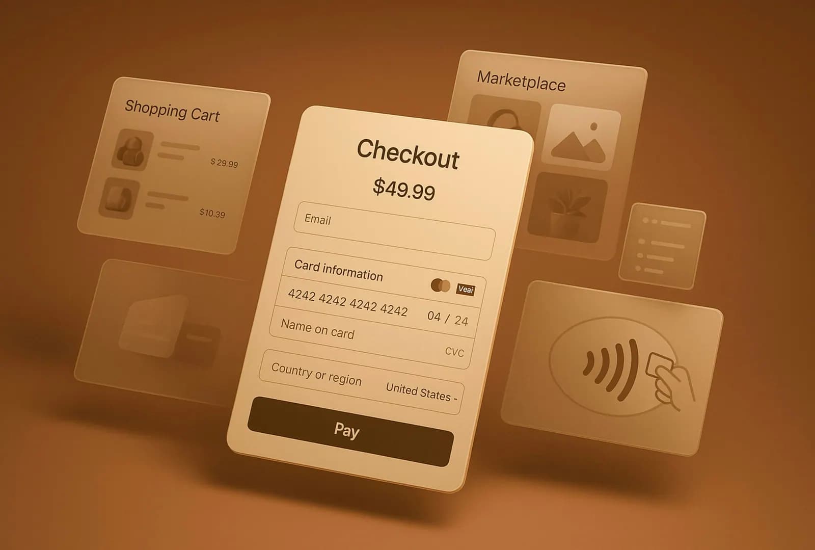 Checkout screen on a payment terminal